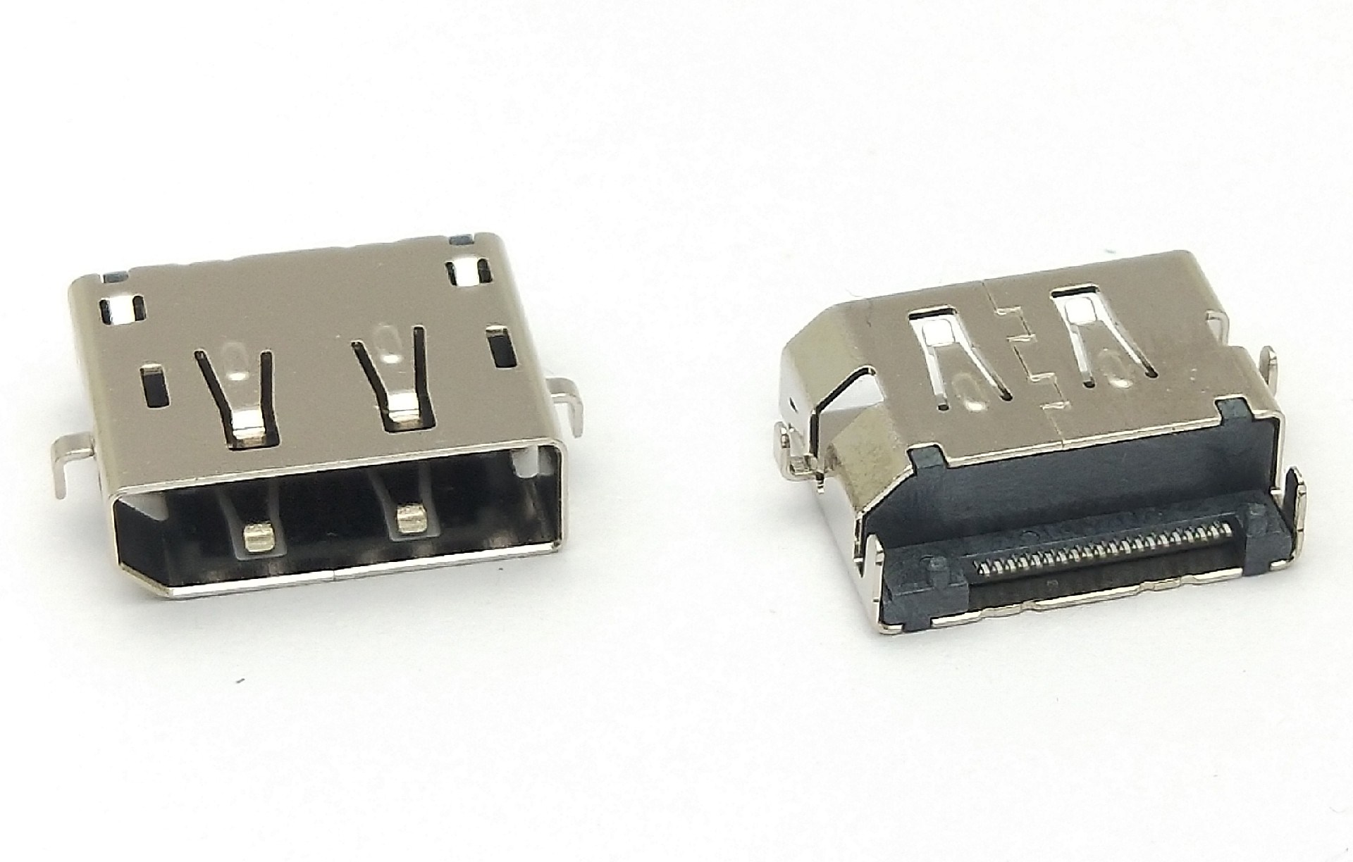 Display Port  母頭  SMT  沉板式  無(wú)翻邊，1.2 PCB 置中